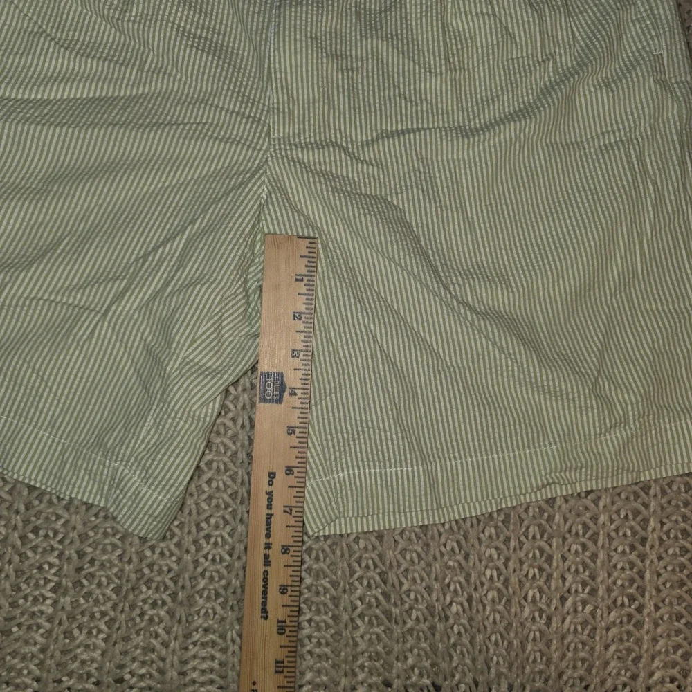 Polo Ralph Lauren Vtg Tyler Shorts Mens 35 Green Seersucker Stripe Pleated